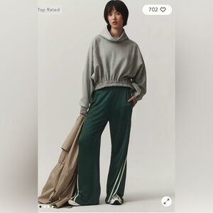 Anthropologie Long-Sleeve Funnel Neck Sweatshirt size Medium Heather Grey